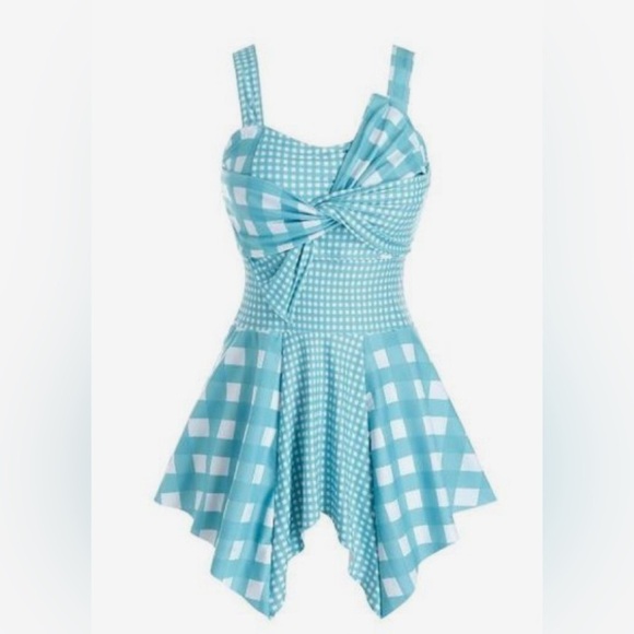 Rosegal Other - Rosegal Gingham & Houndstooth Swimsuit Size L (14) NWT